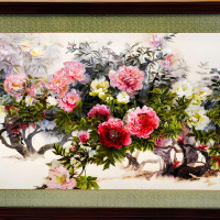 湘绣双面绣屏风 30cm